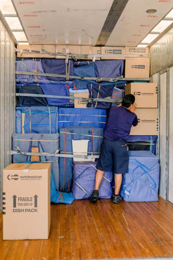 Loaded moving truck