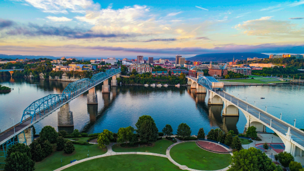 Aerial view of Chattanooga, TN