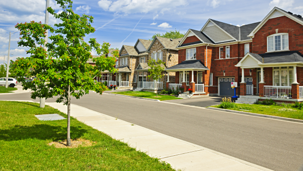 Homes on a suburban street Homes on a suburban street